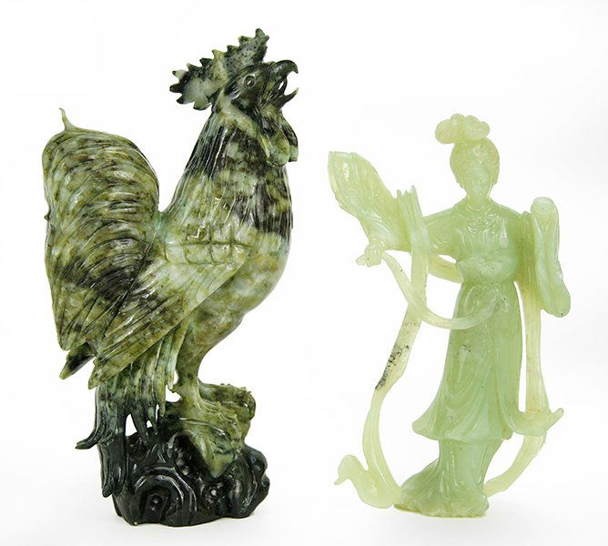 Two Chinese Carved Jade Figures. (1 of 1)