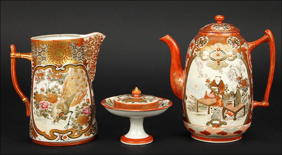 Three Japanese Kutani Porcelain Items. (1 of 1)