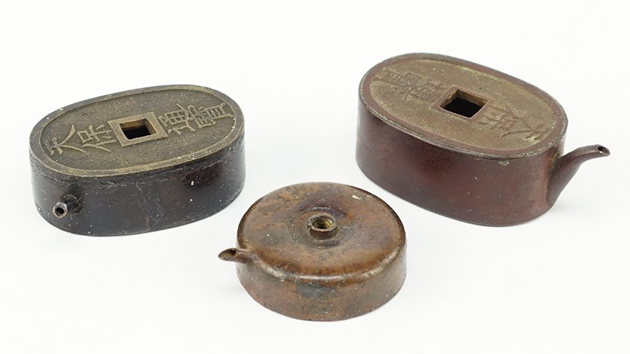 Three 20th Century Japanese Bronze Water Droppers. (1 of 1)
