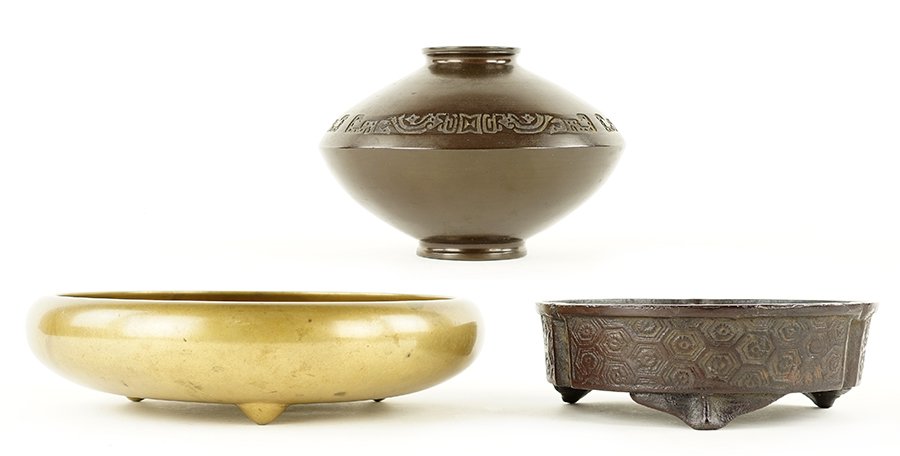 A 20th Century Japanese Bronze Ikebana. (1 of 2)