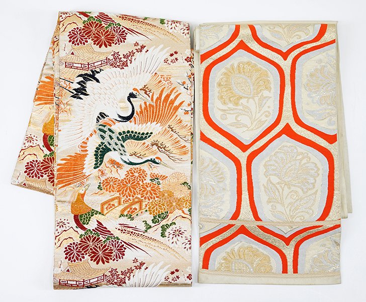 Two 20th Century Japanese Silk Brocade Obis. (1 of 1)