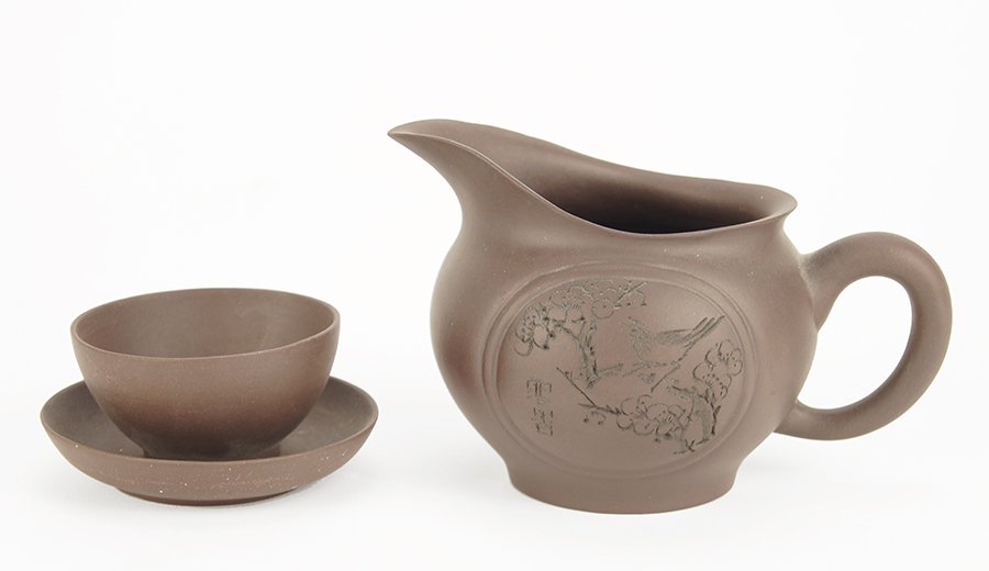 A Chinese Yixing Stoneware Partial Tea Service. (1 of 1)