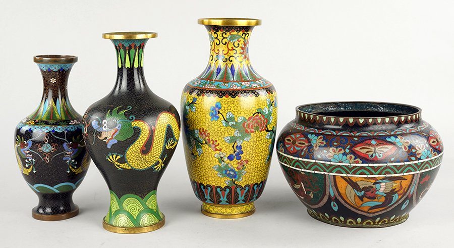 Three Cloisonne Vases. (1 of 6)