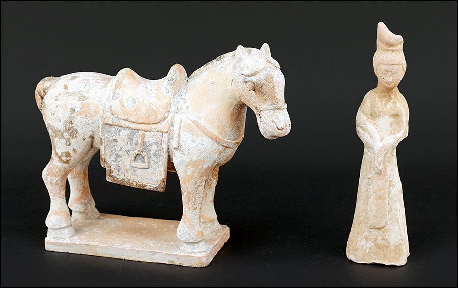 A Chinese Tang Dynasty Pottery Attendant. (1 of 1)