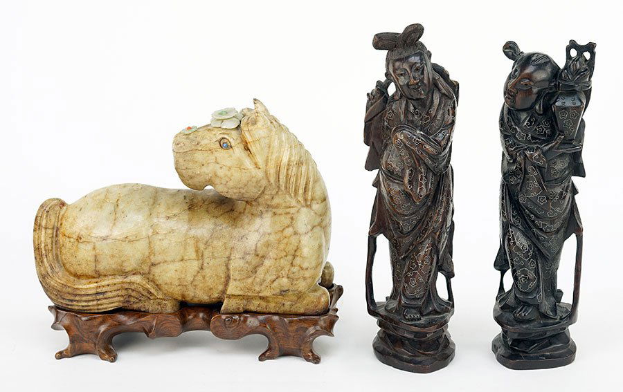 A Carved Hardstone Figure of a Horse. (1 of 1)