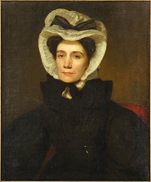 British School (19th Century) A Lady in a Bonnet.: British School (19th Century) A Lady in a Bonnet. Oil on canvas Canvas: 30" x 25" Frame: 36.5" x 31"