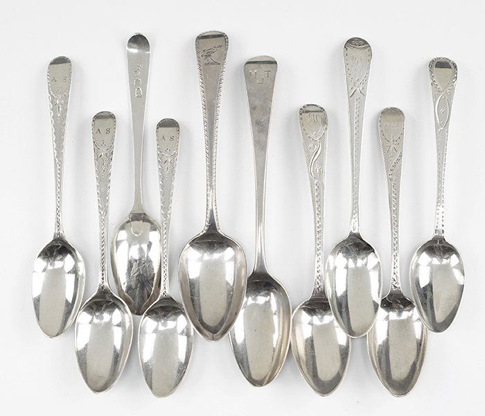 A Set of Four Georgian Silver Teaspoons. (1 of 1)