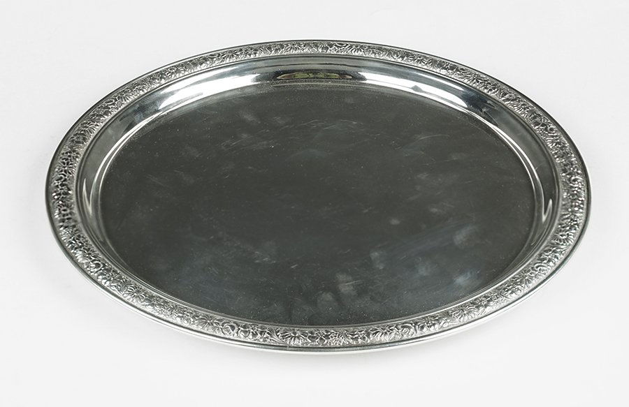 An Alvin Sterling Silver Round Tray. (1 of 1)