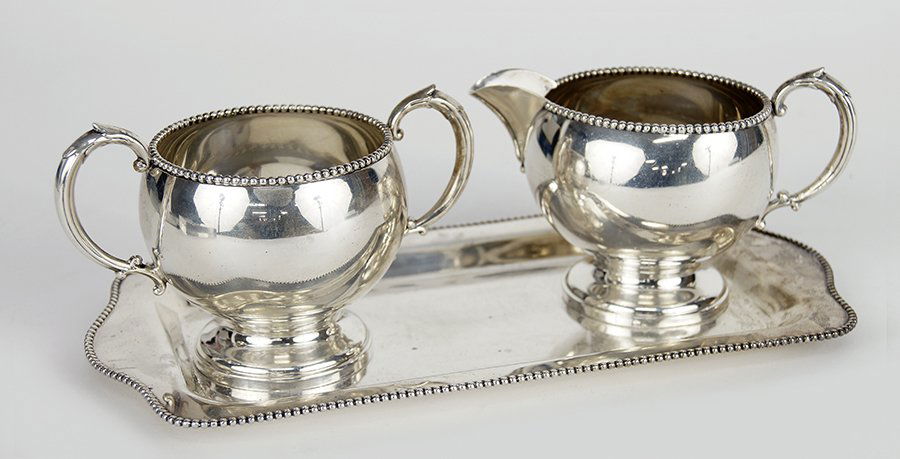 An American Sterling Silver Creamer and Sugar Bowl. (1 of 1)