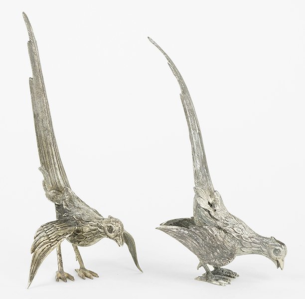 Two German .800 Silver Pheasants. (1 of 1)