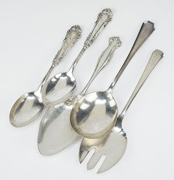 A Pair of Sterling Silver Serving Spoons. (1 of 1)