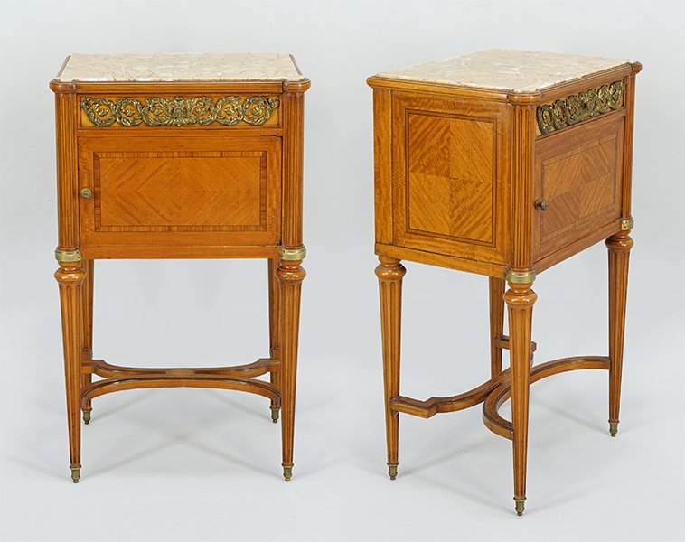 A Pair of French Walnut Side Tables. (1 of 2)