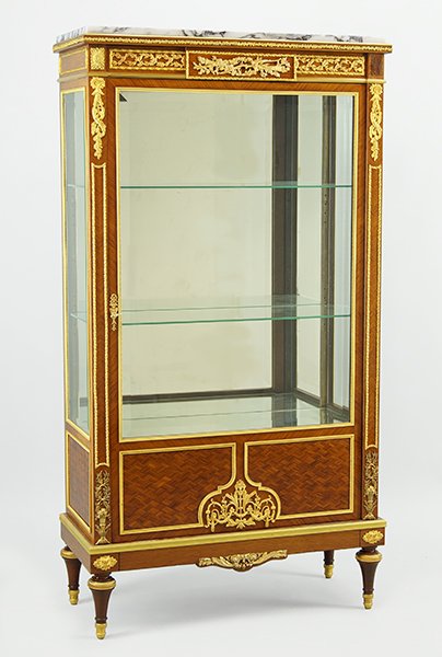 A Louis XVI Style Gilt Marble Top Vitrine. (1 of 3)