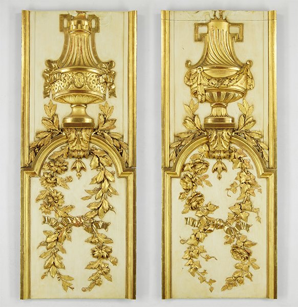 A Pair of Gilt and Gessoed Architectural Elements. (1 of 1)