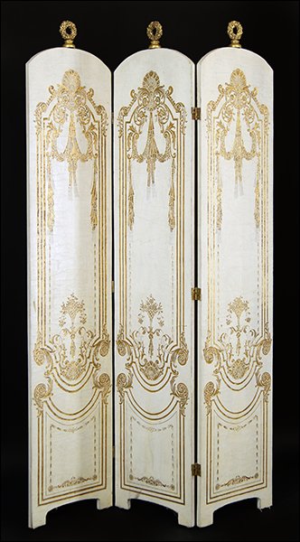 A French Gilt and Painted Wood Three-Panel Floor (1 of 1)