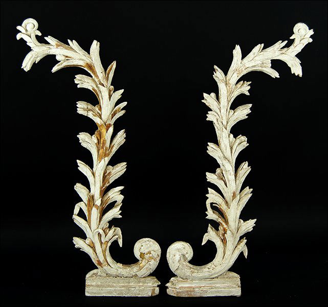 A Pair of Parcel Gilt Carved Wood Architectural (1 of 1)