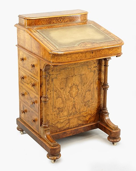 A Victorian Burl Wood Davenport Desk. (1 of 3)