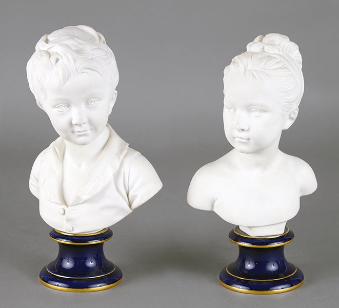 After Houdon (French, 1741-1828) Two Sevres Bisque (1 of 1)