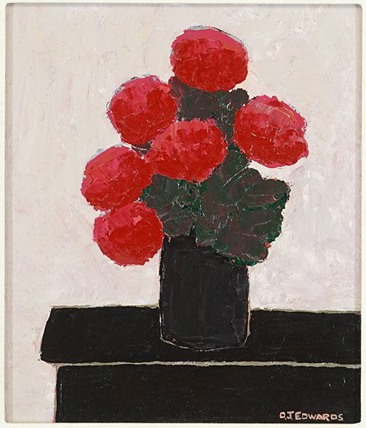 David J. Edwards (British-Canadian, B. 1944) A Special: David J. Edwards (British-Canadian, B. 1944) A Special Occasion. Acrylic on masonite, signed lower right, titled and signed en verso 14" x 12" Frame: 22.5" x 20.5"