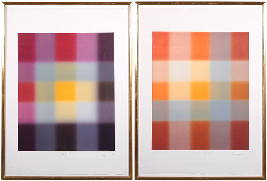 Barry Nelson (American, Contemporary) Two Works.: Barry Nelson (American, Contemporary) Two Works. 'Button Bush' and 'Club Rush', two color aquatints, each pencil signed lower right, dated 1979, titled, and numbered 6/50 and 24/50 Each: 29.5" x 23.75