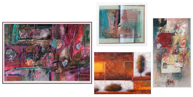 Patricia A. Beatty (American, Contemporary) It's About: Patricia A. Beatty (American, Contemporary) It's About the Love. Acrylic on paper, pencil signed lower right, dated 1992, and titled. Together with a mixed media on paper by Scott Wilson, a monotype s