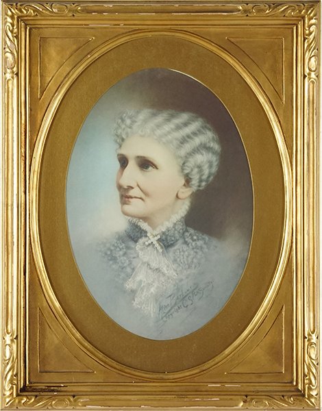 Alice Barbour (American, 19th Century) Portrait of Mary: Alice Barbour (American, 19th Century) Portrait of Mary Baker Eddy. Hand-colored photograph, signed lower right 16" x 11" Frame: 24" x 18.25"