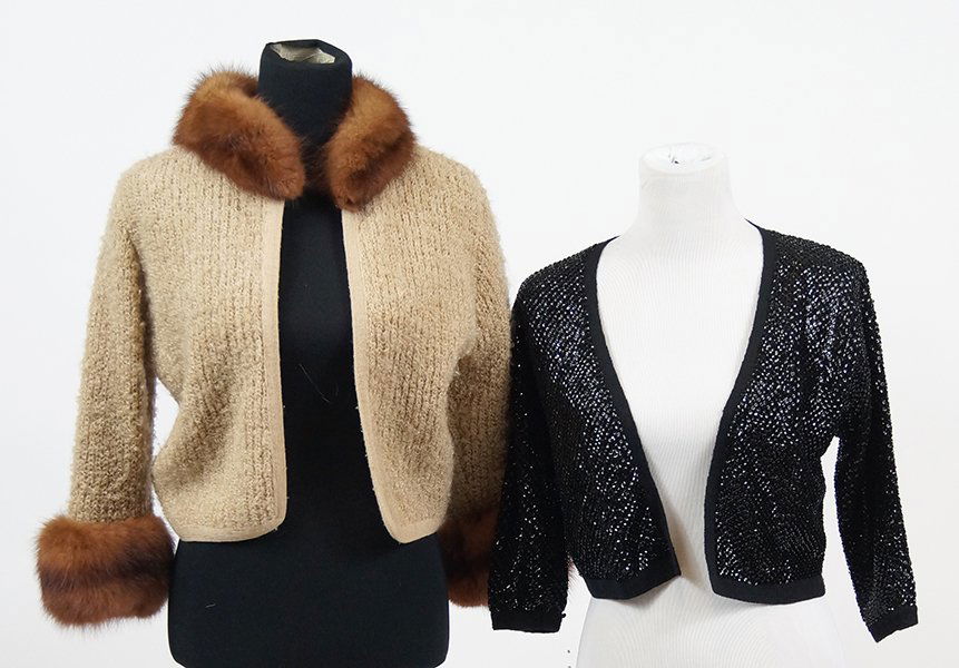 A Sable Trimmed Knit Jacket. (1 of 1)