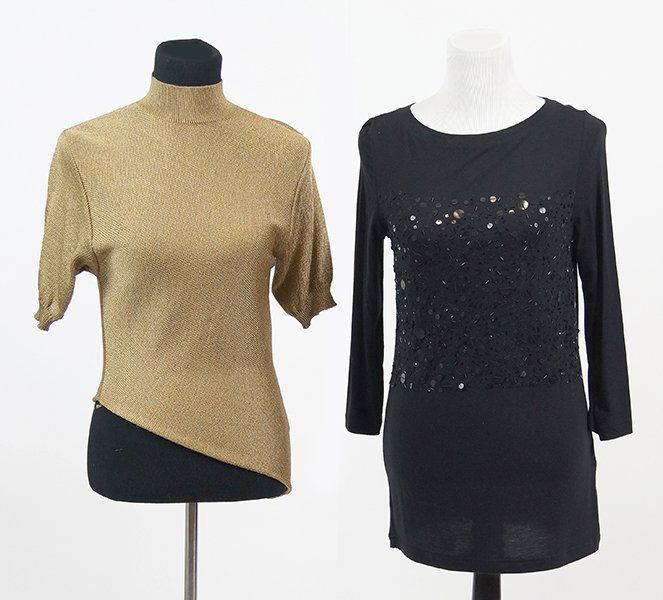 A Comme des Garcons Mock Neck Metallic Gold Sweater. (1 of 1)