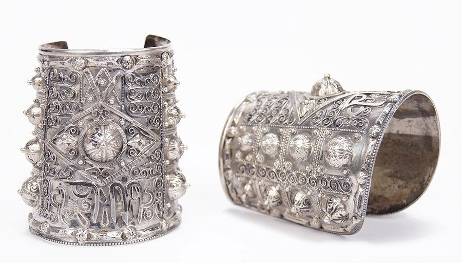 A Pair of .800 Silver Cuff Bracelets. (1 of 1)