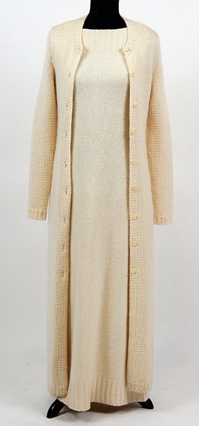 An Ensemble of Ralph Lauren Long Sweaters.: An Ensemble of Ralph Lauren Long Sweaters. Comprised of a Ralph Lauren Black Label cardigan, and a Ralph Lauren Sport sheath dress Large