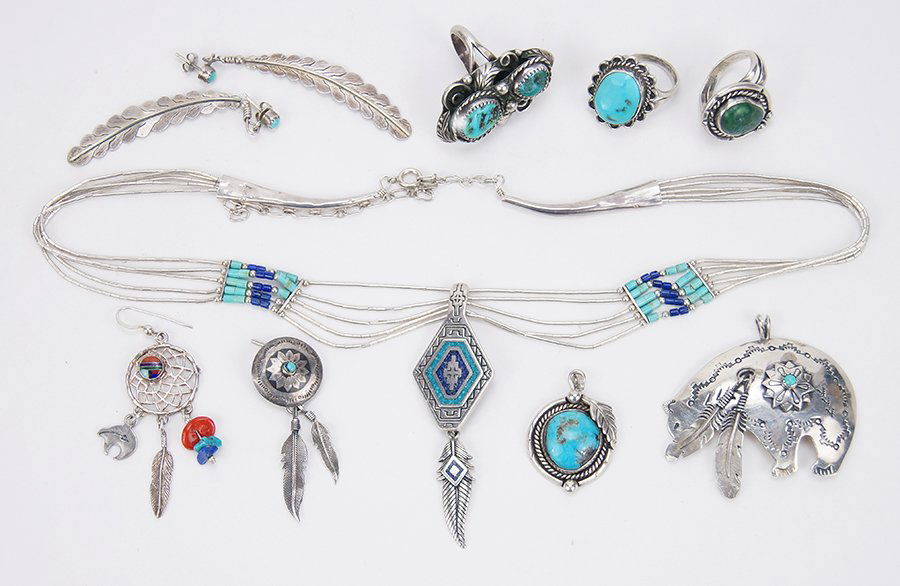 A Collection of Mexican Silver Jewelry. (1 of 1)