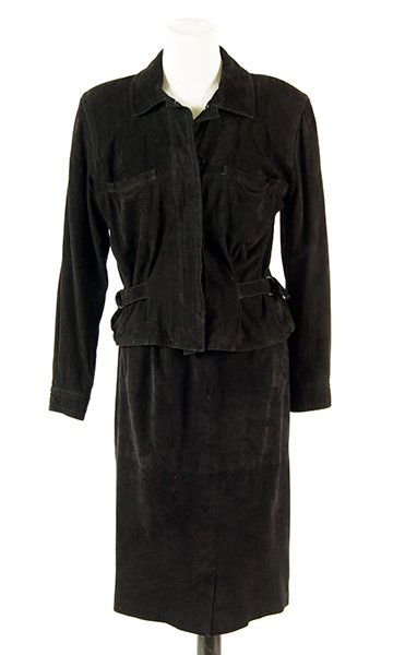 A Valentino Black Suede Skirt Ensemble. (1 of 1)