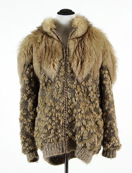 A Fox Fur and Wool Knit Jacket. (1 of 1)