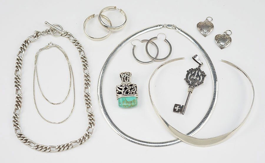 A Collection of Sterling Silver Jewelry. (1 of 1)