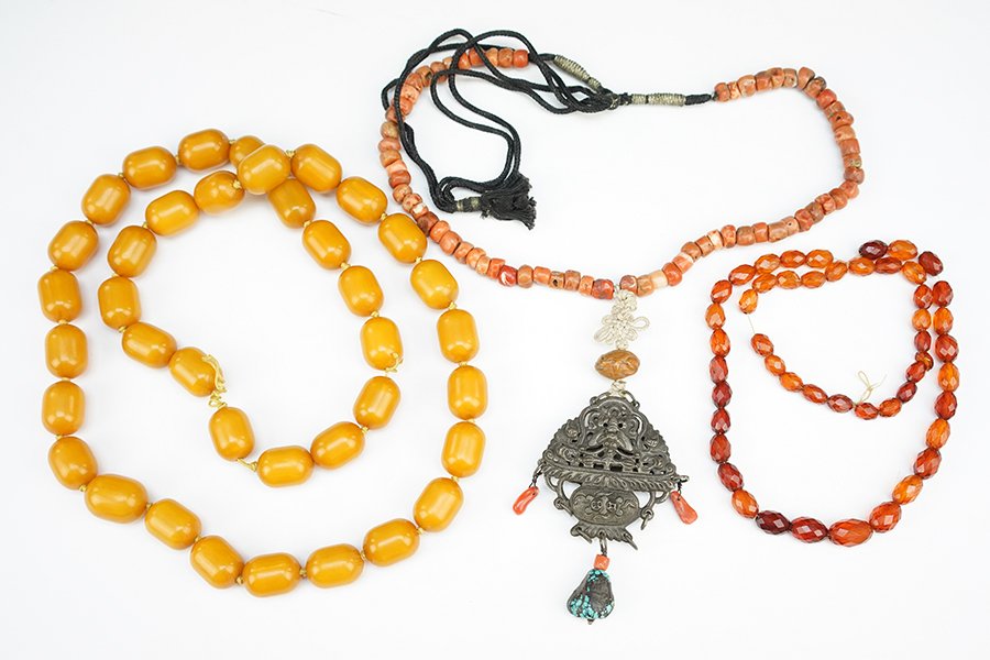 Two Amber Bead Necklaces. (1 of 1)