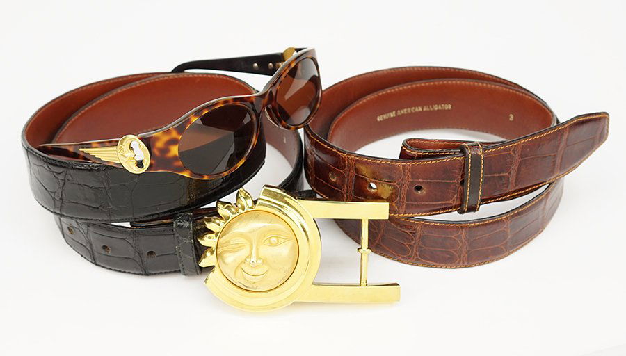 Two Kieselstein-Cord Alligator Skin Belts. (1 of 1)