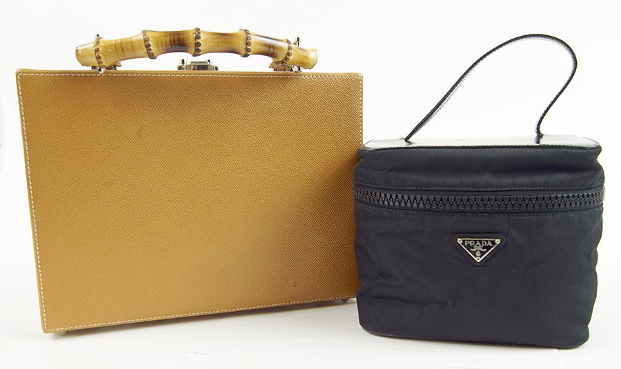 A Prada Black Nylon and Leather Travel Bag. (1 of 1)