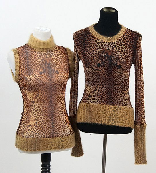 Two Sheer Jean Paul Gaultier Leopard Print Blouses. (1 of 3)