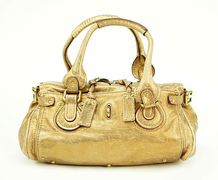 A Chloe Bronze Leather Paddington Handbag. (1 of 1)