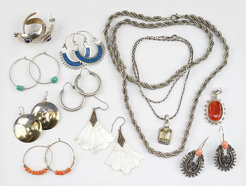 Eight Pairs of Sterling Silver Earrings. (1 of 1)