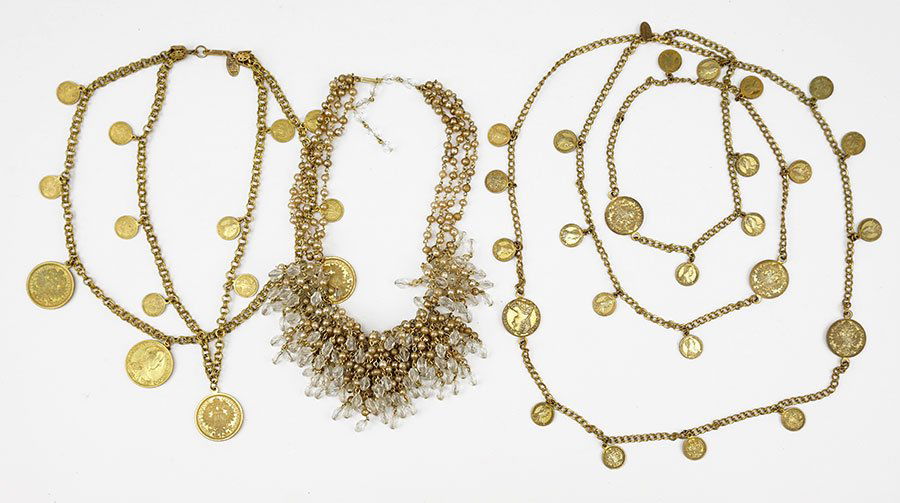 Two Miriam Haskell Coin Necklaces. (1 of 1)