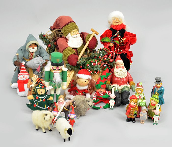 Group of Christmas Decorations and Santa. (1 of 1)