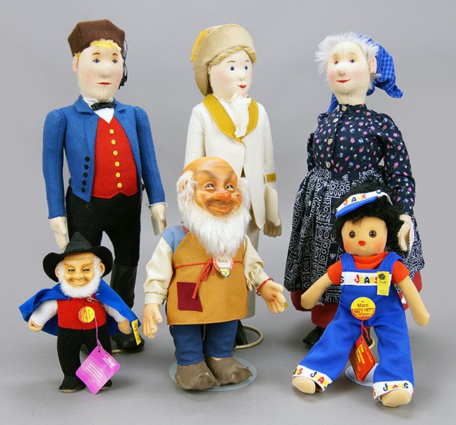 Group of Steiff Felt Face Dolls. (1 of 1)