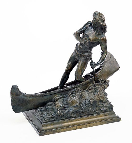 John Francis Brines (American, 1860-1905) Niagara.: John Francis Brines (American, 1860-1905) Niagara. Patinated bronze sculpture, rear of base is inscribed 'Copyright 1901, By Jno. Williams' foundry Overall: 13" x 7.5" x 13.5"