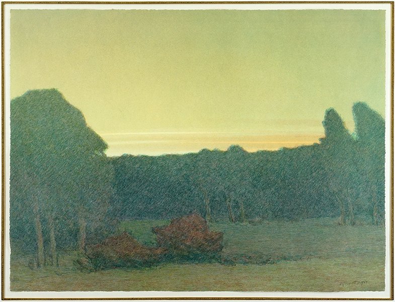 Russell Chatham (American, B. 1939) November.: Russell Chatham (American, B. 1939) November. A color lithograph from 'Missouri Headwaters Suite'. Initialed in pencil lower right, dated 1987, and numbered 81/275 34" x 45" Frame: 48.5" x 59.5"