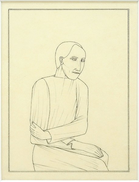 Brent Riley (American, 20th Century) Study for the: Brent Riley (American, 20th Century) Study for the 'First Holy Moly'. Pencil drawing on rag vellum, dated to 1989, signed on the back of the frame, also with a Dart Gallery label Sight: 6" x 4.5" Fram