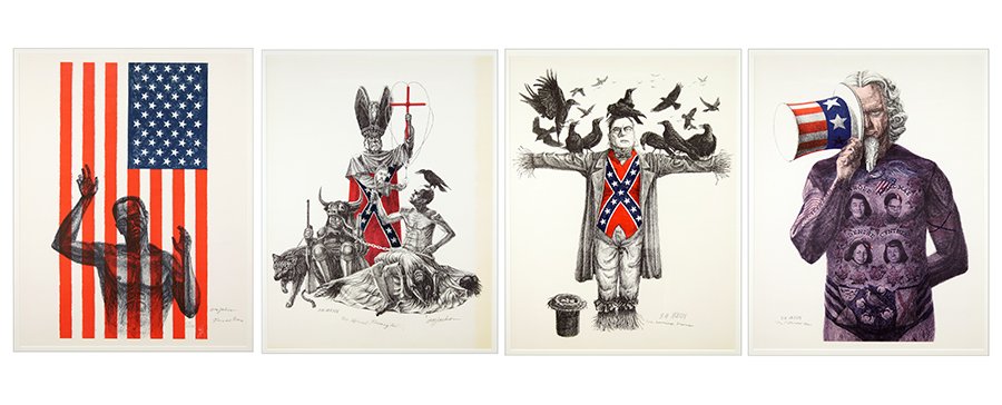 Billy Morrow Jackson (American, 1926-2006) Four Works.: Billy Morrow Jackson (American, 1926-2006) Four Works. Color offset lithographs, each pencil signed lower right Each sight approximately: 25" x 21" Frame: 34" x 27.75"