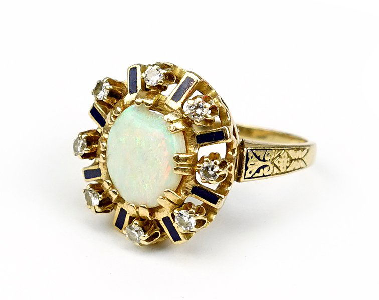 An Opal and Diamond Ring. (1 of 1)