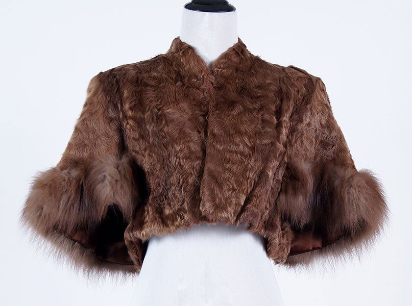 A Brown Lamb Fur Bolero Jacket. (1 of 1)