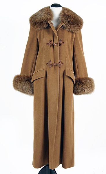 A Tan Angora Blend Full Length Coat. (1 of 1)